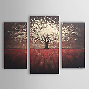 peinte à la main peinture à l'huile paysage avec cadre étiré - set de 3