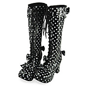 Håndlavede Polka Dots PU Leather 7,5 cm High Heel Prinsesse Lolita Boots