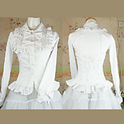 Met lange mouwen Wit Katoenen Prinses Lolita shirt