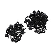 Plastic Universal 24mm Push Type Retainers Set for Car Door Panel - Black (100 PCS)