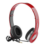 Bass Over-Ear Headphones mit Fernbedienung und Mikrofon, Rot, Schwarz, Weiß