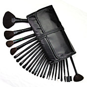 24 stuks make-up borstel met gratis lederen etui - professionele en perfecte stijl