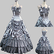 Palabra de longitud sin mangas de raso gris Princesa Lolita vestido