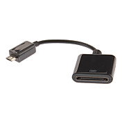 Micro USB para carga Femenino 30-pines y cable de datos de extensión para iPad, iPhone 4/4S y otros