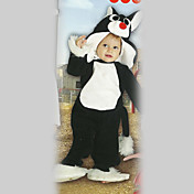 Cute Cat Black and White Velvet Kids Costume