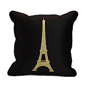 elegante bordado eiffel fronha decorativo