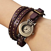 Women's PU Analog Quartz Bracelet Watch (Purple)
