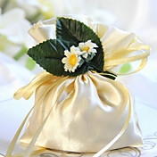 Satin Favor Bag With Flower (Set of 6)