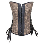 Couro encantador com frente Jacquard Busk Strapless Encerramento Shapewear Espartilhos