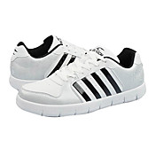 Men's Black-white Leatherette Rubber Anti-Slip Damping Lace-ups Ankle Sneakers