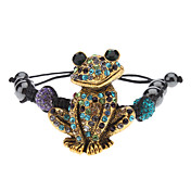 Fully-jewelled Frog Shape Weave Bracelet