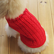 Klassisk europeisk stil Genser for Dogs Katter (Red, XS-M)