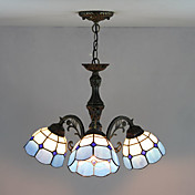 60W Modern Chandelier Tiffany Style con Blue Shades