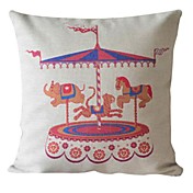 carrossel fronha decorativo algodão / linho