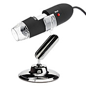 Portable USB 2.0 e 1.1 25X-200X de 2MP microscópio digital com 8-LED Iluminação (Preto)
