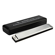Swan - (SW24H-1) 24 Hole Senior Performance Golden Harmonica with Plastic Box