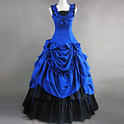 Sleeveless Vloer Lengte Blue Cotton Victoriaanse Gothic Lolita Dress