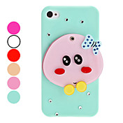 3D Design Caixa Padrão dos desenhos animados rígido com imitação de diamante para o iPhone 4/4S (cores sortidas)