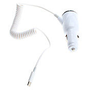 Car Cigarette Powered Charger with Lightning USB Retractable Cable for iPhone 5