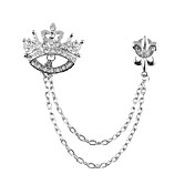 Men's Vintage Rhinestone Crown Broche