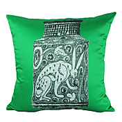 Pérsia tradicional Poliéster Verde fronha decorativa