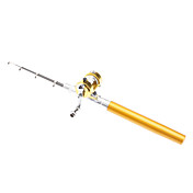 Portatile / Compact / Light in ottone massiccio canna da pesca mulinello penna (d'oro)