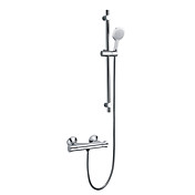 Chrome Finish Wall Mount Termostatisk Moderne Sliding Dusj Blandebatteri med 8 Inch dusjhode og hånddusj