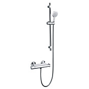 Moderne Termostatisk Wall Mount Sliding Dusj Blandebatteri med 8 Inch dusjhode og hånddusj (Chrome Finish)