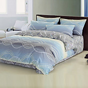 4pcs onda reativa duvet conjunto de capa de impressão