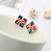 Kvinners Crystal Rhinestone Gem Bow Studs