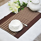 Set of 6 Placemats Cotton Stripe