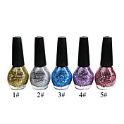 5-color Glitter Lovely Nail Polish (15ml,5 Bottle)