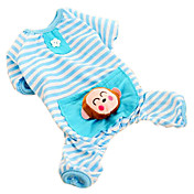 Lovely singe shirt style rayure avec Pantalons pour chiens (Blue, XS-XL)