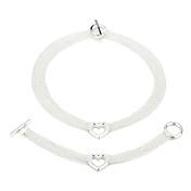 Belle Plaqué argent Set Multiligne Et Coeur Bijoux femmes, y compris collier, bracelet