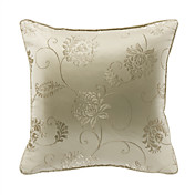 elegante capa de travesseiro decorativo floral bege