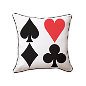 Poker Style Cotton Decorative Pillow Cover