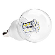 E14 5W 27x5050 SMD 380-420LM 6000-6500K Natural White Light LED Ball Bulb (110V/220V)