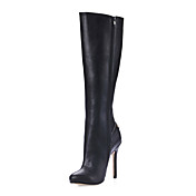 Bottes en similicuir Stiletto genou talon haut avec rivet Fête / Soirée Chaussures