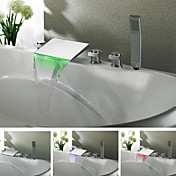 Contemporanea Color Finish Chrome Cambiare LED rubinetto vasca a cascata