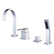 ContemporaryTwo Poignées Finition Chrome généralisée avec baignoire-douche en laiton Robinet Handled chef