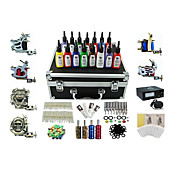 6 Guns Pro Kit completo macchina del tatuaggio Alimentazione 15 inchiostro