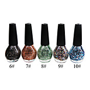 5-color Glitter Hot Sale Nail Polish (15ml,5 Bottle)