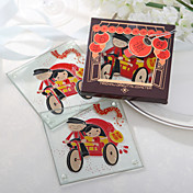 Asiáticos temáticas favores de la boda Coaster (Set de 2)