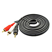 Vergulde 3,5 mm Male naar 2RCA kabel (3 m)