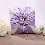 Lilac Floral Design satijn trouwring kussen