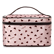 Pattern Pink Heart Portable cosméticos de maquillaje bolsa de mano Estuche Bolsa con espejo de aumento