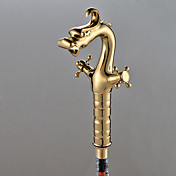 Rose Gold Finish Two Handle Centerset Dragon Head Style Bathroom Sink Faucet