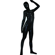 Negro Snake-Print Spandex Zentai de cuerpo entero