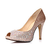 Sparkling Glitter Stiletto Heel Peep Toe Pumps With Rhinestone Wedding Shoes (More Colors)