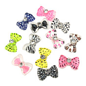 24PCS 3D Hälfte Abdeckung Resin Nail Decorations Diamant Cartoon Bow Tie